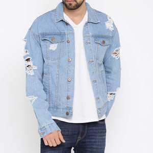 Chaqueta Vaquera para Hombre, Estilo Urbano, Cuello Alto, Logotipo Frontal, Ecológica, Transpirable, Resistente al Viento, Precio al por Mayor - Product Image 1