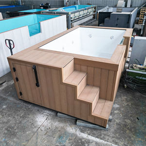Piscine en fibre de verre durable, terrasse en bois, mosaïque pour l'extérieur, utilisation familiale et pour enfants, personnalisable, garantie 30 ans - Product Image 5