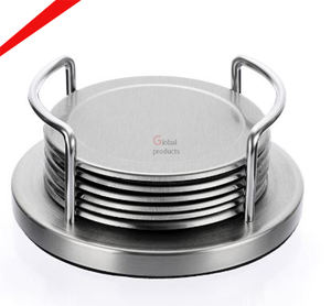 New Look Round Shape <b>Golden</b> Finished Metal Stainless Steel Coaster for Hotels Restaurant And <b>Bar</b> - Product Image 2