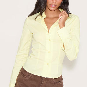 Camisas de oficina de manga larga personalizadas para mujer, camisetas de uniforme de trabajo profesional con proveedor de impresión de bordado de logotipo - Product Image 3