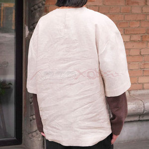 T-shirt à double manches pour hommes mode Streetwear 100% coton T-shirt à manches longues en couches Streetwear T-shirt à double couche - Product Image 6