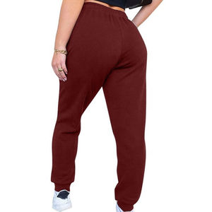 Pantalons de jogging pour femmes en gros, taille haute, cordon de serrage, doux, 100% coton, amples, décontractés, pantalons de sport - Product Image 2