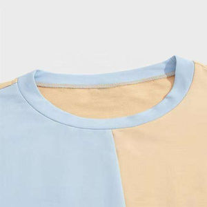 Conjuntos Casuales de Invierno para Hombre al por Mayor, Camiseta de Manga Corta y Pantalones Cortos, Color en Contraste, 100% Algodón Transpirable - Product Image 5