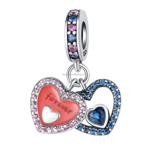 Cuentas de Plata de Ley 925 con forma de corazón para <span class=keywords><strong>Hermanas</strong></span>, abalorios juntos, colgante Simple Superior para hacer pulseras y collares - Product Image 6