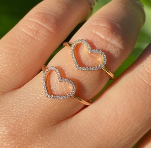 D couleur coupe ronde diamants de laboratoire en forme de coeur belle bague de fiançailles en argent sterling 925 cadeau de mariage pour elle - Product Image 2