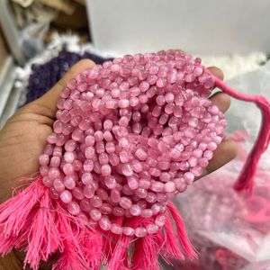 AAA monalisa ลูกปัดแก้วรูปไข่สีชมพู monalisha - Product Image 3