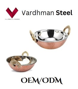 Fournisseur direct d'usine de kadhai en acier inoxydable avec placage en cuivre, casserole, poêle à frire, kadai en acier inoxydable, marmite - Product Image 5