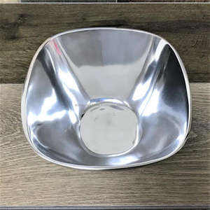 Bol de service moderne en acier inoxydable argenté, qualité supérieure, plat élégant pour la présentation des aliments à la maison - Product Image 3