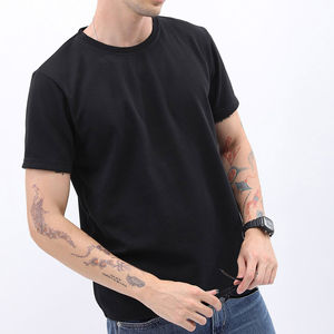 Camisetas de Hombre al por Mayor, 100% Algodón Tejido, Manga Corta, Cuello Redondo, Tallas Grandes, 220 GSM, Personalizadas con Logotipo Propio, Estilo Urbano - Product Image 1