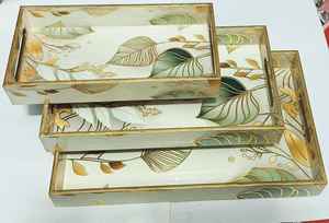 Bandeja Decorativa de Madera MDF Gris y Poliresina, Diseño Clásico Moderno, Hecha a Mano, Apta para Alimentos, Lavavajillas, Vajilla para Sala de Estar - Product Image 6