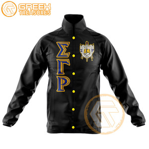 เสื้อแจ็คเก็ตเย็บปักลาย Sigma แกมมา Rho โพลีเอสเตอร์งานตามสั่งเครื่องแต่งกายชาวกรีกคุณภาพสูงเสื้อโค้ท - Product Image 4