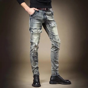 Pantalones vaqueros personalizados para hombre, ropa de calle, Vaqueros informales de Hip Hop, vaqueros rectos sueltos lavados Vintage para hombre - Product Image 6