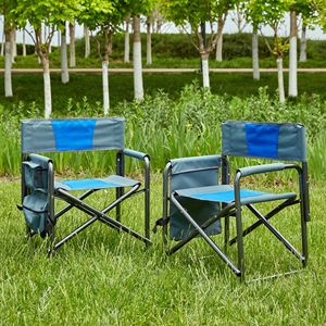 Heavy Duty Folding Directors <b>Chair</b> 2 Piece <b>Set</b> Lightweight Padded Camping <b>Chair</b> With Storage Pockets Outdoor Lawn brand new - Product Image 6