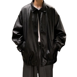 Veste en cuir à col montant pour hommes personnalisée de haute qualité Meilleur matériau toile avec procédé de revêtement pour une utilisation en extérieur - Product Image 1