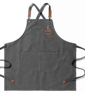 Delantal de camarero de algodón personalizado de la industria alimentaria impermeable delantal de lona logotipo personalizado - Product Image 2