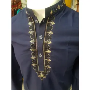 Herren Punjabi Kurta in Denim blau Farbe im Großhandel mit maßge schneider ten Design farben und kunden spezifischen Größen sind alle möglich