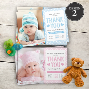 Gepersonaliseerde schattige baby-bedankkaartjes, foto-verjaardagsbedankkaartjes, ontwerp voor uitnodigingskaartjes voor een nieuwe baby's verjaardagsfeestje - Product Image 6