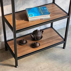 Estante de Hierro de 3 Niveles con Superficie de Madera Contrachapada para Decoración de Sala de Estar KTB68170 - Product Image 6