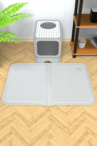 Ata Home Tapis de piégeage de litière en silicone pliable pour chat Tapis antidérapant de grande taille Tapis de bol pour chat Tapis de nourriture lavable 40x60 cm - Product Image 6