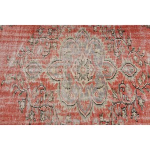 Tapis turc de 3,9 x 7,4 pieds, tapis oriental vintage rouge - Product Image 5