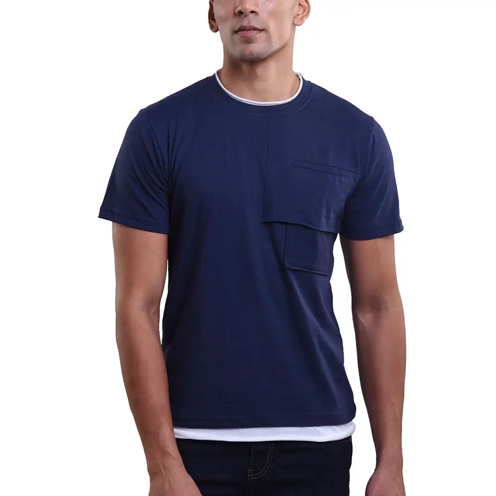 गर्मियों 95% बांस 5% स्पैन्डेक्स रिक्त टी शर्ट बांस कपास टी शर्ट खिंचाव पुरुषों के दौर गर्दन टी शर्ट के लिए बिक्री