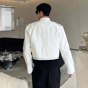 Chaquetas de lona de cuero genuino de retazos para hombre de tendencia estilo coreano diseño de nicho Original abrigo Regular de lujo con cremallera múltiple - Product Image 5