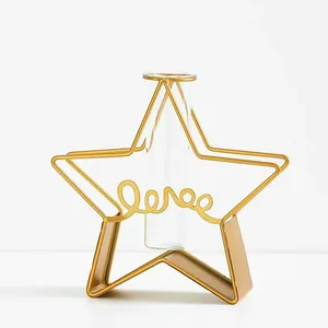 Nouveau vase de tube à essai en métal plaqué or de conception d'aspect élégant avec le vase de fleur de fil en métal plaqué or dans le prix bon marché - Product Image 6