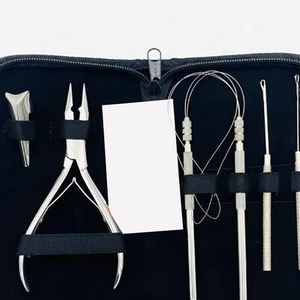 Kit d'outils de pose d'extensions capillaires mini salon de haute qualité comprenant ciseaux, pinces à cheveux, aiguille C et fil à tisser, pinces à coudre - Product Image 3