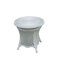Chaise longue de jardin en rotin tressé d'extérieur avec table d'appoint