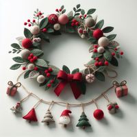 Guirlande de Noël en feutre de laine de Nouvelle-Zélande, flocon de neige enchanteur, artisanale, de la meilleure marque himalayenne, taille et couleur personnalisables