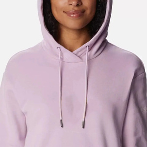 Sudadera con Capucha para Mujer, Color Rosa Claro, Material de Algodón, Manga Larga, Informal, Lisa, para Invierno - Product Image 4