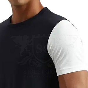 เสื้อยืดแฟชั่นผู้ชาย ผ้าฝ้าย 100% แขนสั้น คุณภาพสูง แห้งเร็ว คอกลม สไตล์สตรีทเกรซ ราคาโรงงาน MOQ ต่ำ - Product Image 5