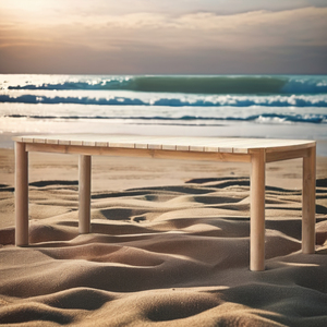 Mesa de Comedor de Teca Natural Moderna y Duradera con Bordes Redondeados, 220 cm de Longitud, para Exteriores, Patio, Jardín, Terraza junto a la Piscina, Sala de Estar - Product Image 3