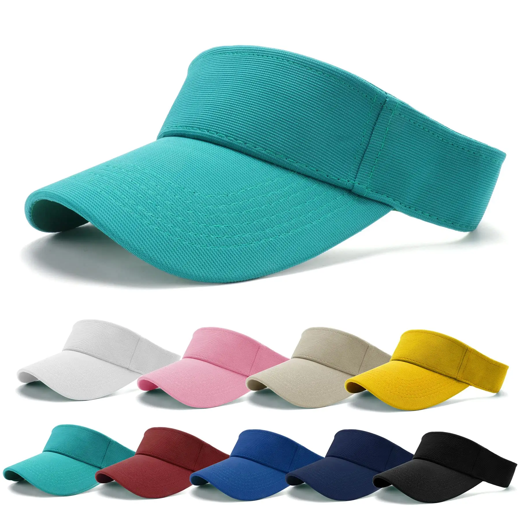 Sport Sun Visor Hat Unisex Golf Visor Cap Summer Quick Drying Visor Hats Adjustable UV Protection Hat for Outdoor Sport