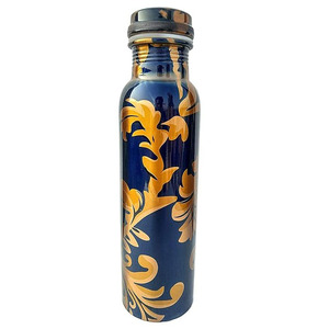 Botella de agua de alta calidad hecha de cobre puro para oficina, gimnasio y Yoga, botella de cobre Ayurveda, botellas de utensilios de cocina indios hechos a mano - Product Image 5