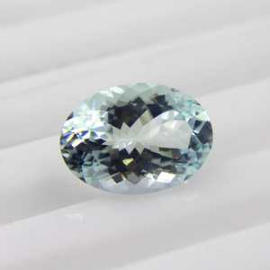 พลอยสีน้ำเงินรูปไข่10.00 CTS AA + เหลี่ยมเพชรพลอยสีฟ้าสำหรับทำเครื่องประดับ - Product Image 2