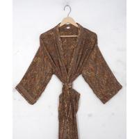 Vintage été soie Patchwork Robe femmes élégant plage fête mariée Robe de chambre Bikini couverture recyclé indien maternité avant