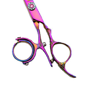 Ensemble professionnel de ciseaux de coupe de cheveux de salon japonais en acier inoxydable anneau pivotant pointu de 6.0 pouces avec poignée prune droitier - Product Image 3