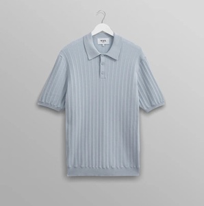 Polo fino retro de marca de lujo para hombre, camiseta, ropa de diseñador, patrón en blanco, manga corta, verano de negocios - Product Image 2