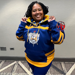 เสื้อสวมหัวมีฮู้ด Sigma Gamma Rho, เสื้อมีฮู้ดพิมพ์สกรีนและแพทช์แขนเต็มรูปแบบ - Product Image 4