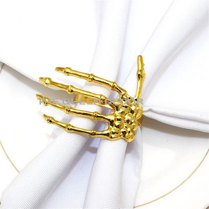 En vrac En Gros Punk Mode Plaqué Or Halloween Thème Ronds de Serviette pour Fête Restaurant Décoratif - Product Image 1