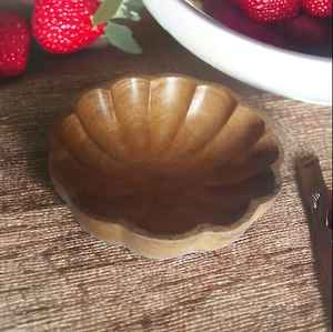 Única forma de flor sopa cena comida vegetal fruta ensalada servir bandeja de almacenamiento artesanía de madera Natural fruta flor cuenco poco profundo - Product Image 6