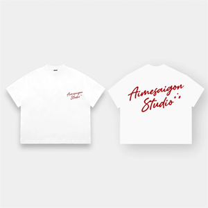 OEM ODM 100% Coton Broderie Personnalisée Impression Streetwear Style pour Femmes Hommes Collection Été Boxy T-Shirt Fabriqué au Vietnam - Product Image 3