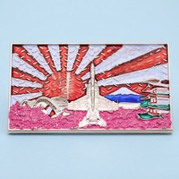 Pièces commémoratives personnalisées 3D rectangulaires en alliage de zinc, motif avion à réaction et Mont Fuji, pour club d'aviation, cadeau souvenir touristique