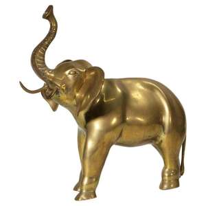 Decoración del hogar, escultura de elefante de latón, artesanías de Metal decorativas de lujo, estatuilla de Elefante Dorado, decoración, estatua personalizada - Product Image 4