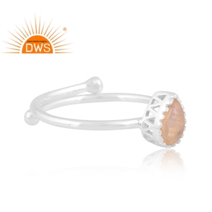 Best Quality Fine Sterling Silver Natural Ethiopian <b>Opal</b> Gemstone Pear Design Stackable <b>Ring</b> Custom Jewelry Manufacturer - Product Image 3