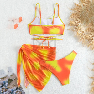 Phụ nữ thời trang sexy bikini giảm béo áo tắm với quấn váy, sôi động màu gradient, beachwear dành cho phụ nữ - Product Image 2