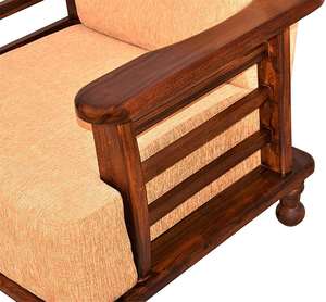 Juego de Sofá Individual de Madera Maciza de Sheesham, Diseño Tradicional, Ecológico, para Apartamento, Almacén, Sala de Estar, Dormitorio, Hotel, Villa - Product Image 2