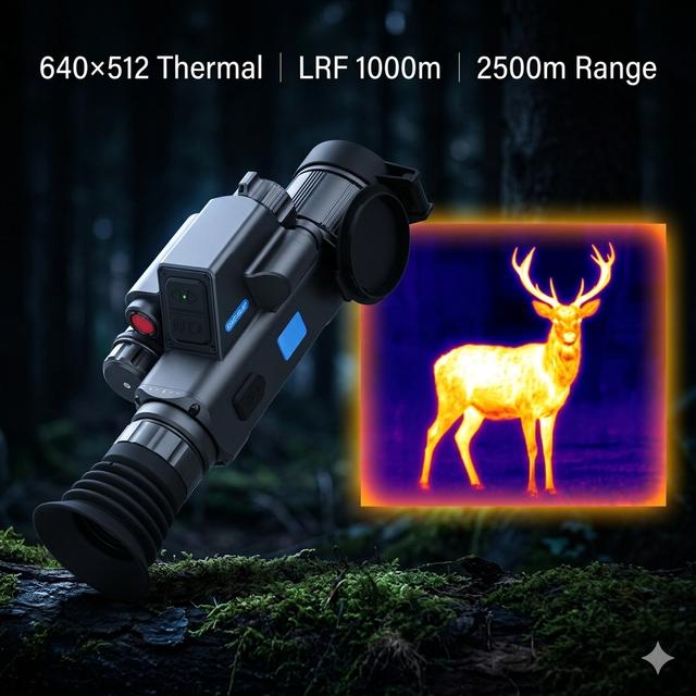 Thermal Monocular Night Vision Monocular 640x512 LRF Long Range 2500m Sytong FM06-50LRF Infrared Digital 50Hz for Hunting