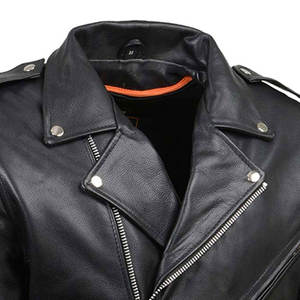 Veste en cuir de haute qualité avec logo personnalisé, prix de vente en gros, vêtements, veste en cuir résistante au vent et robuste pour hommes - Product Image 3